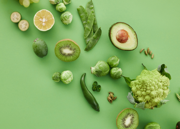 green fruits and veggies