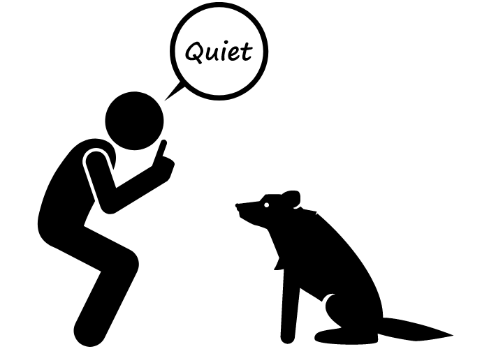 quiet dog command graphics