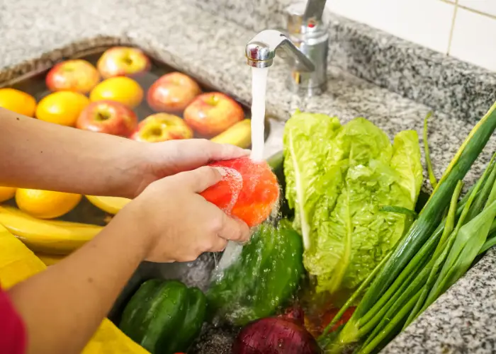 washing fruits and vegetables