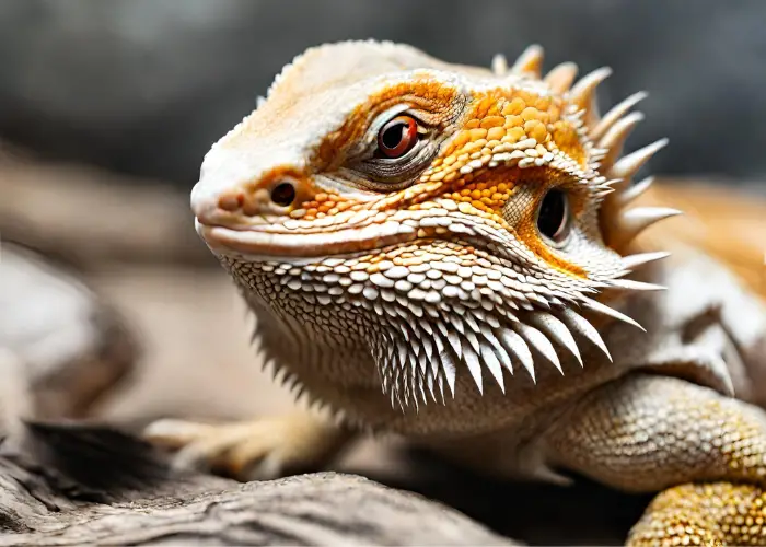 bearded dragon left side view close up image