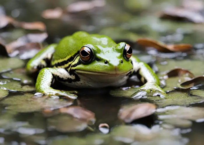 a frog on the pond