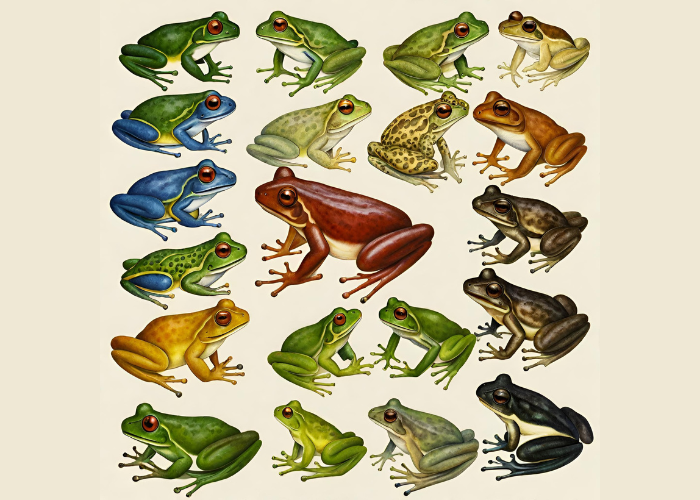 different frog species