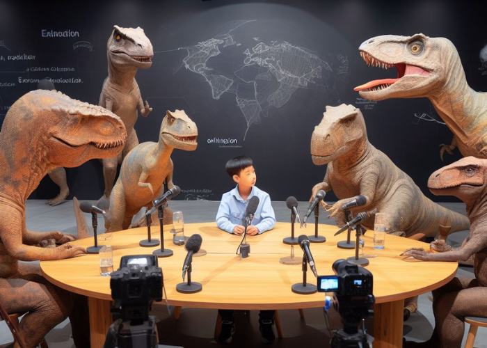 dinosaur debate with a kid