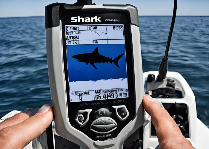 shark on a fish finder screen